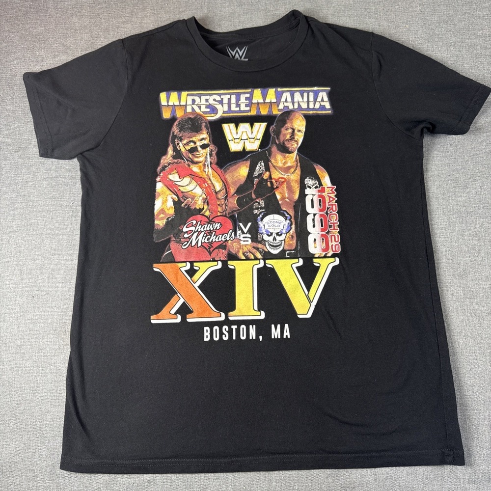 Wrestlemania XIV Boston, MA Black T-Shirt Size Large